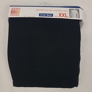 NEW UNIQLO HEATTECH Men's Crew Neck Long Sleeve T Shirt Black Sz XXL